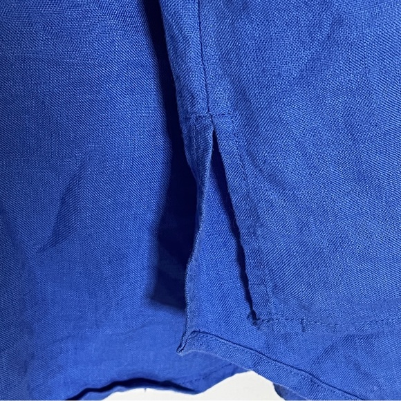 Sigrid Olsen Blue 100% Linen Halter Shift Casual Vacation Dress - Picture 4 of 5